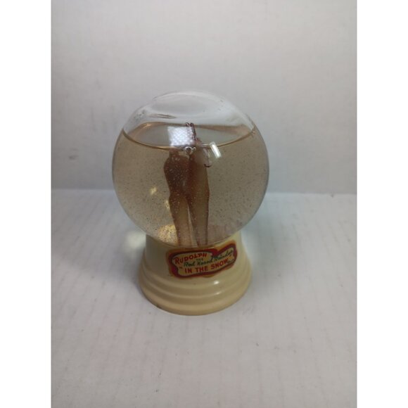 VINTAGE! LICENSED RUDOLPH THE RED NOSED REINDEER ‘IN THE SNOW’ WATERGLOBE #1 - Picture 1 of 5